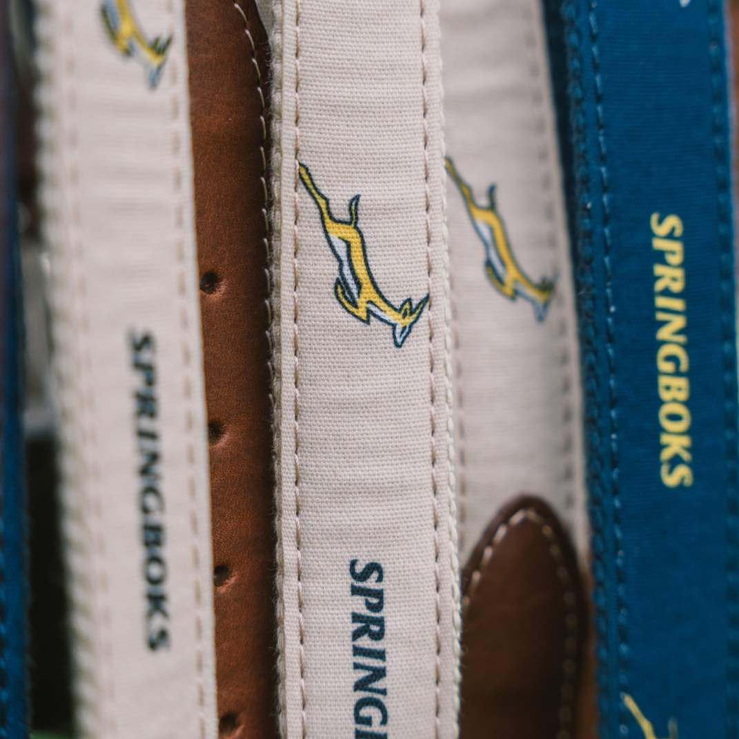 Springbok Belt in navy and tan #color_Navy #color_Tan