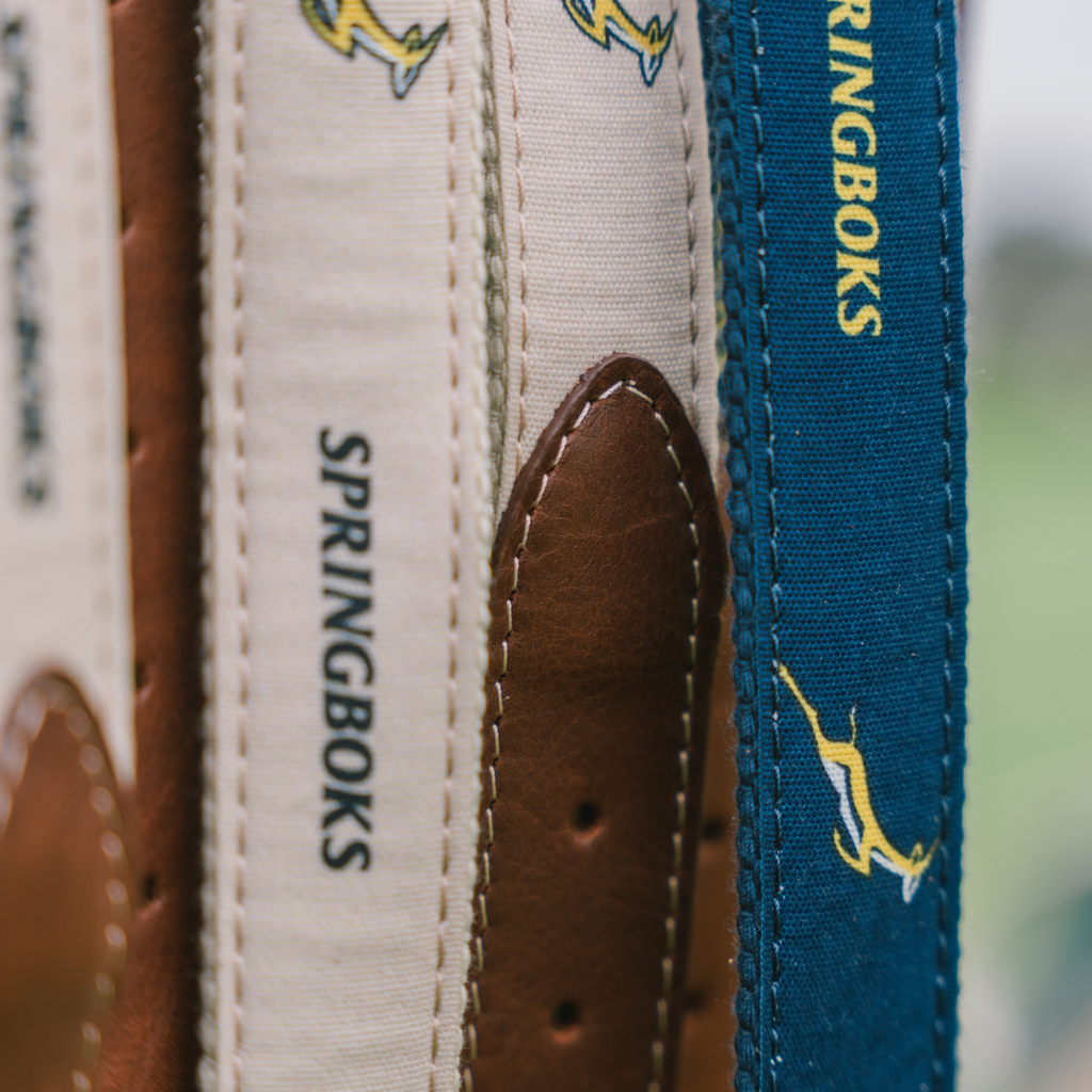 Springbok Belt in navy and tan, view 2 #color_Navy #color_Tan