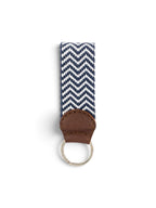 Woven Key Ring in navy herringbone #color_Navy Herringbone