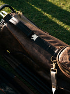 Brown, Chocolate Trim Leather Sunday Bag golf bag, view 4