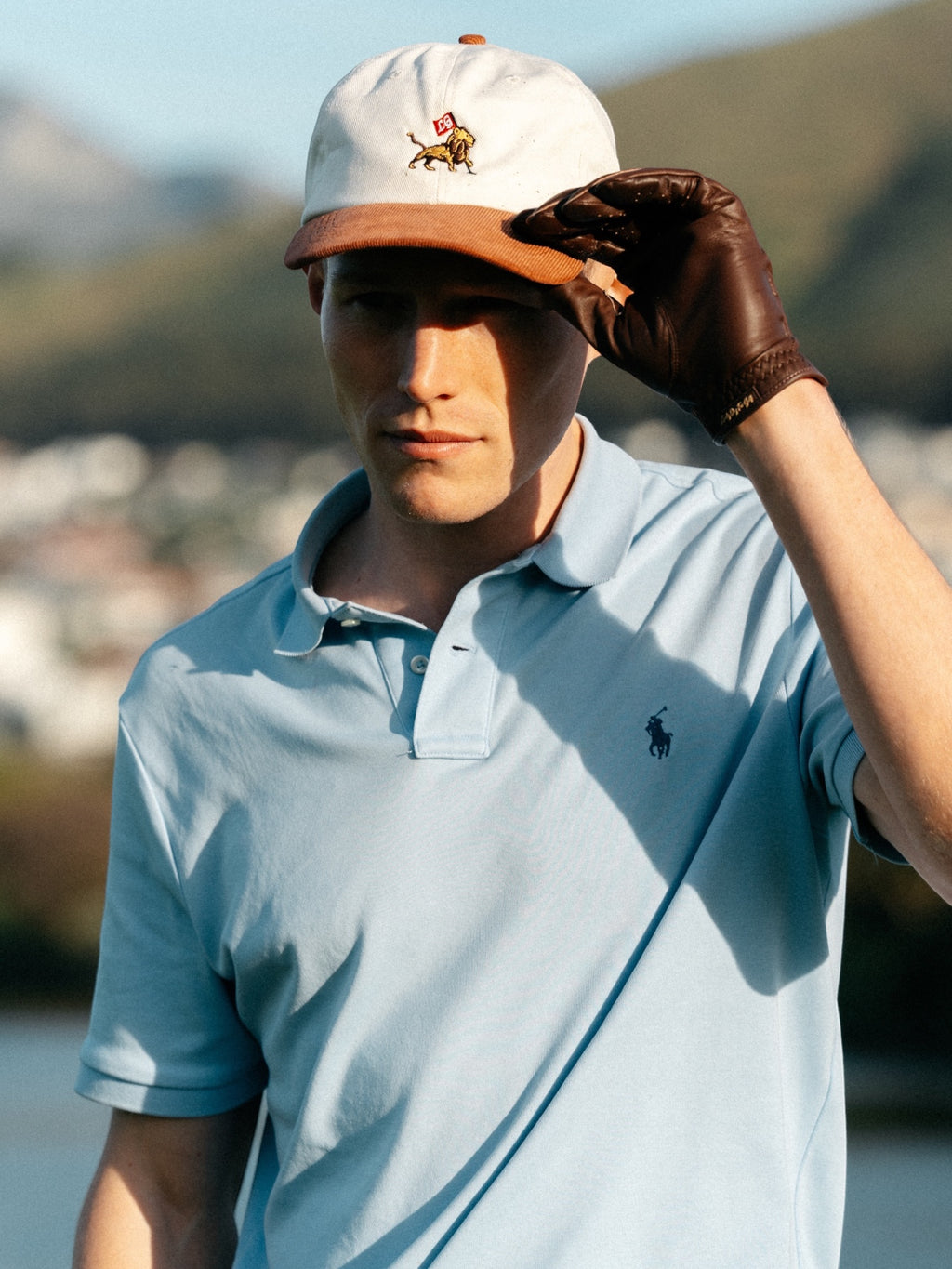 Lion Corduroy cap in burnt orange, view 3 #color_Burnt Orange