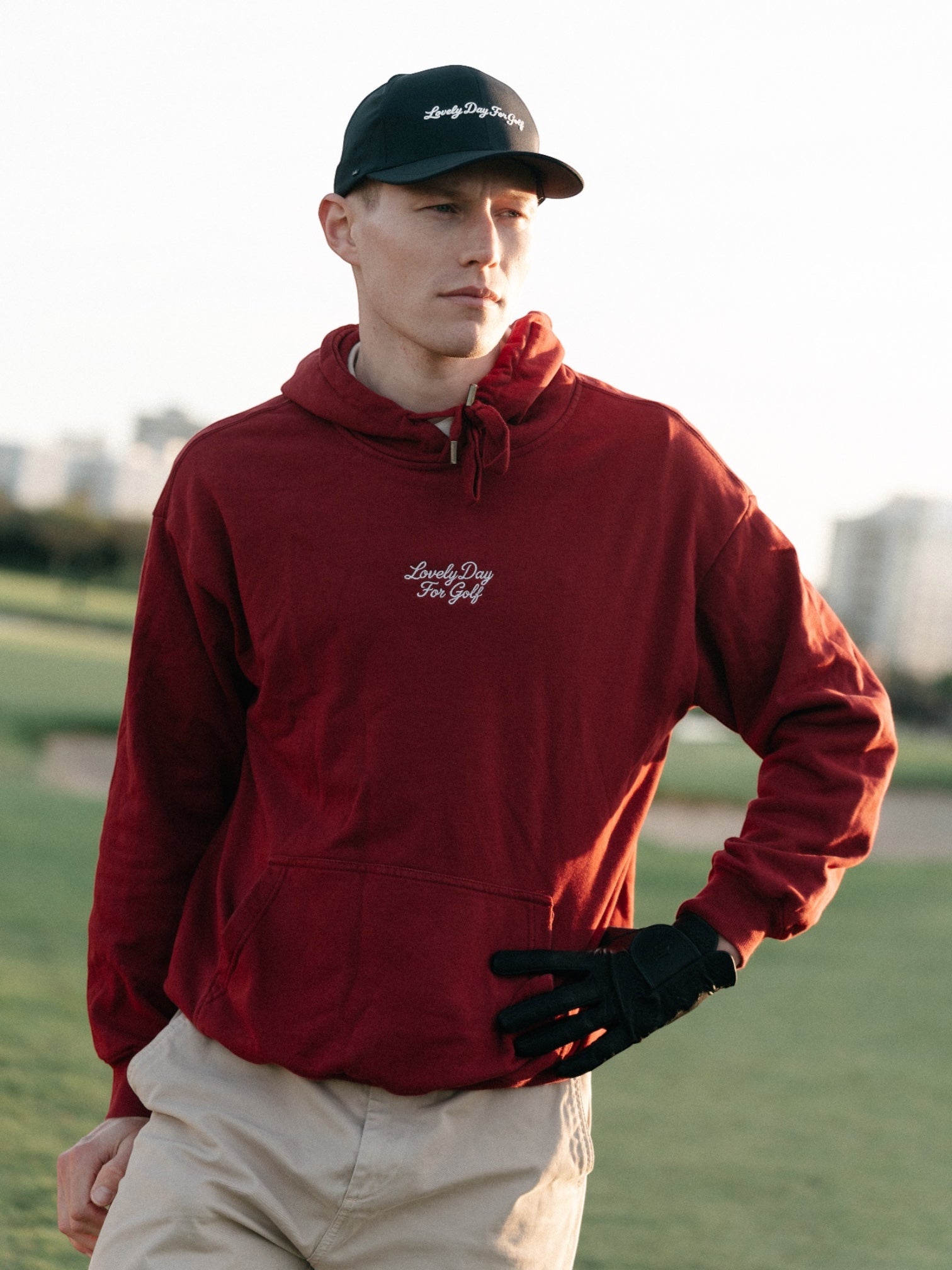 Burgundy Hoodie, view 3