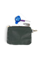 Leather Clip on Pouch in green, view 2 #color_Green