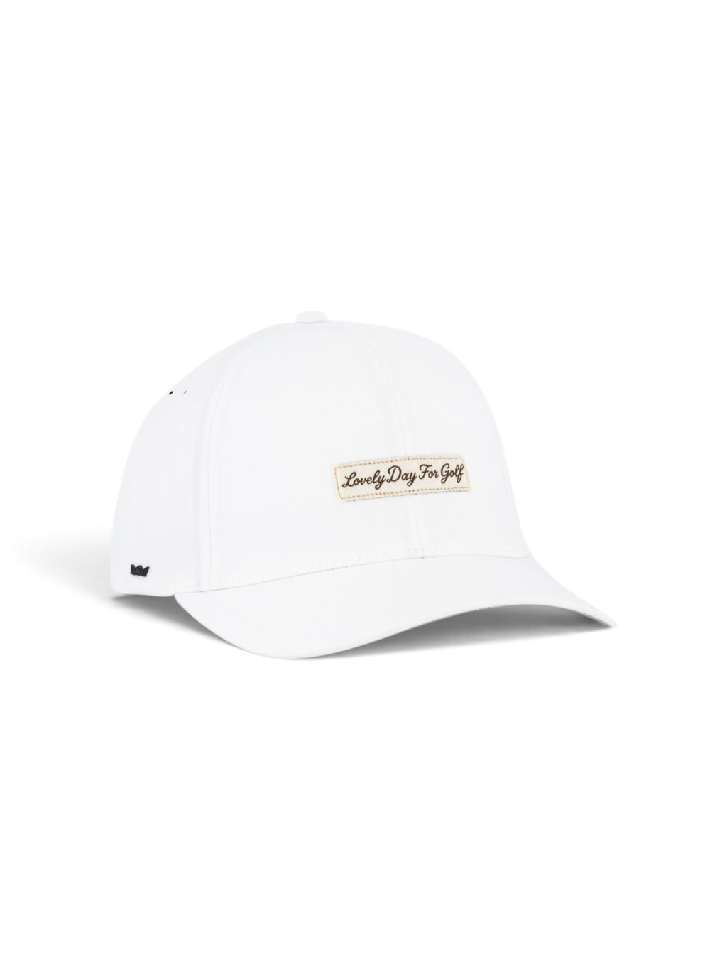 Woven Fitted cap in white, view 3 #color_White