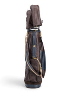 Brown, Navy Trim Leather Sunday Bag golf bag