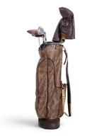 Brown, Chocolate Trim Leather Sunday Bag golf bag, view 7