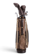 Brown, Chocolate Trim Leather Sunday Bag golf bag