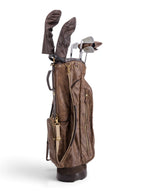Brown, Chocolate Trim Leather Sunday Bag golf bag, view 8