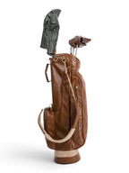 Tan, Subtle Cream Trim Leather Sunday Bag golf bag, view 7