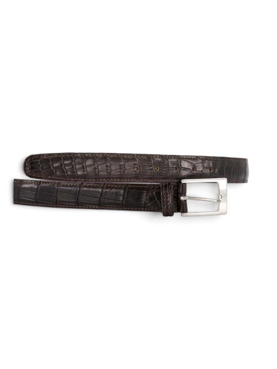Crocodile Belt in dark brown #color_Dark Brown